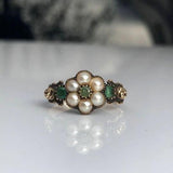 Bague vintage fleur en perles