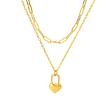 Collier pendentif cœur multicouche