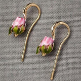 Boucles d'oreilles pendantes vintage en or rose