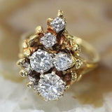 Bague vintage en or brillant raffinée