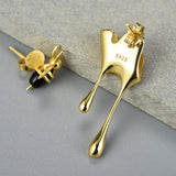 Boucles d'oreilles « Miel coulant et abeille » avec zircone