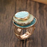 Bague vintage arrondie peinte à la main
