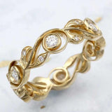 Bague vintage en zircone dorée