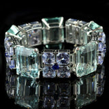 Bracelet vintage en verre bleu-vert
