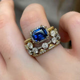 Ensemble de bagues vintage bleu vif