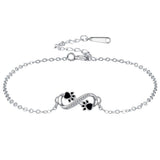 Pendentif symbole infini Bracelet patte d'animal avec zircone