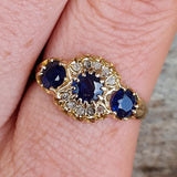 Bague vintage en zircone bleue Starlight