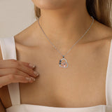 Joli collier pendentif en forme de cœur avec chien