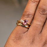 Bague vintage en cristal rose