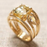 Bague vintage en or jaune avec zircone