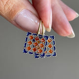 Boucles d'oreilles vintage en platine prismatique
