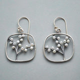 Boucles d'oreilles vintage en forme d'arbre avec perles creuses