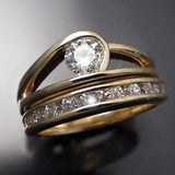 Bague vintage élégante en or et zircone