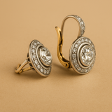 Boucles d'oreilles vintage en argent avec zircone