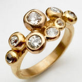 Bague vintage en or incrustée de cristaux