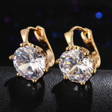 Boucles d'oreilles vintage en cristal en forme de fleur