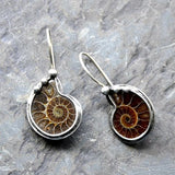 Boucles d'oreilles vintage en argent en forme de coquillage