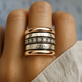 Bague vintage épaisse en or superposé