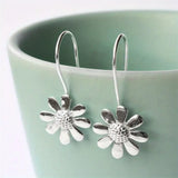 Boucles d'oreilles vintage en argent en forme de marguerite