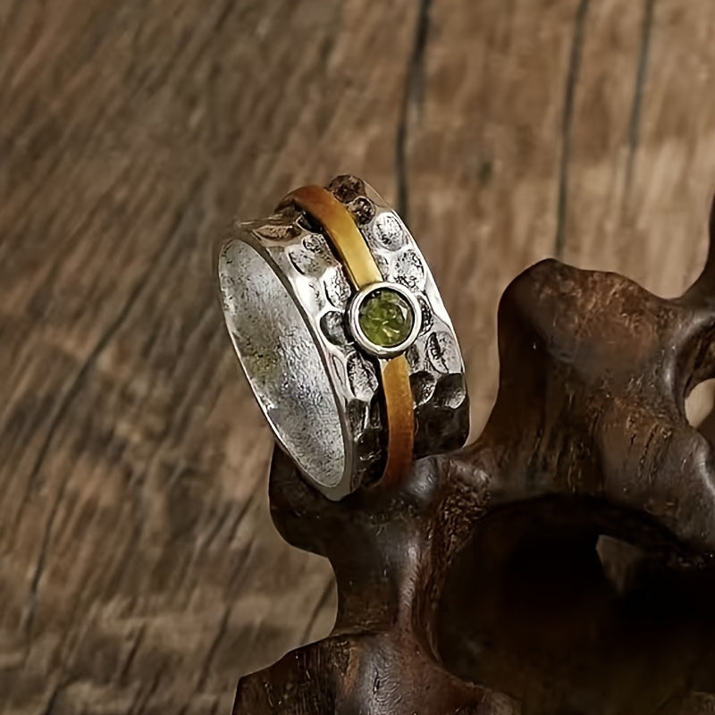 Bague en zirconium vert élégante