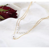 Élégant collier à double rang de perles