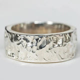 Bague vintage en argent à texture solide