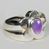 Bague vintage fleur améthyste