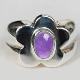 Bague vintage fleur améthyste