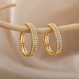 Boucles d'oreilles en Or avec Zirconium