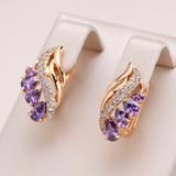 Boucles d'oreilles Luxueuses en Cristal Violet