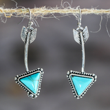 Boucles d'oreilles Flèche en Pierre Bleue
