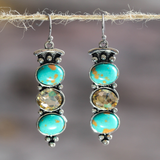 Boucles d'oreilles Vintage en Turquoise Naturelle