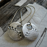 Boucles d'oreilles vintage arrondies en argent en forme de pissenlit