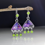 Boucles d'oreilles cosmiques vintage en argent