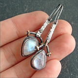 Boucles d'oreilles vintage en pierre de lune