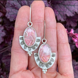 Boucles d'oreilles Vintage Rose en Argent