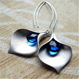 Boucles d'oreilles en pierre bleue et argent
