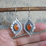 Boucles d'oreilles orange bohèmes avec cristaux