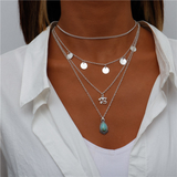 Collier en argent avec pierre bleue