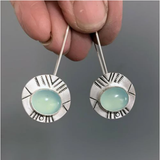 Boucles d'oreilles vintage en cristal vert lune
