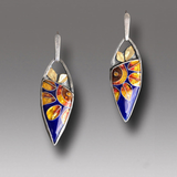 Boucles d'oreilles vintage en acrylique argenté et tournesol