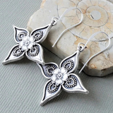 Boucles d'oreilles vintage en argent Blosom
