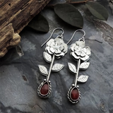Boucles d'oreilles vintage en argent avec cristaux roses