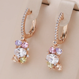 Boucles d'oreilles Élégantes en Cristal de Couleur