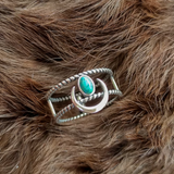 Bague vintage en argent avec turquoise lunaire