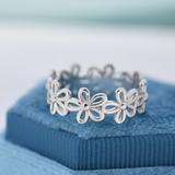 Bague vintage en argent avec fleur