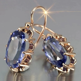 Boucles d'oreilles vintage en zircone bleue