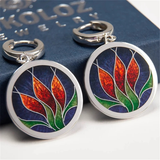 Boucles d'oreilles Vintage en Email