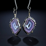 Boucles d'oreilles vintage en pierre exotique