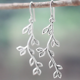 Boucles d'oreilles vintage en argent avec branches pendantes